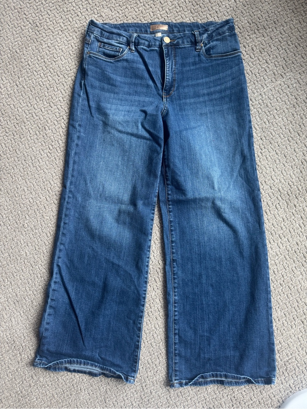 Kut from the Kloth Medium Blue Wide-Leg Jeans